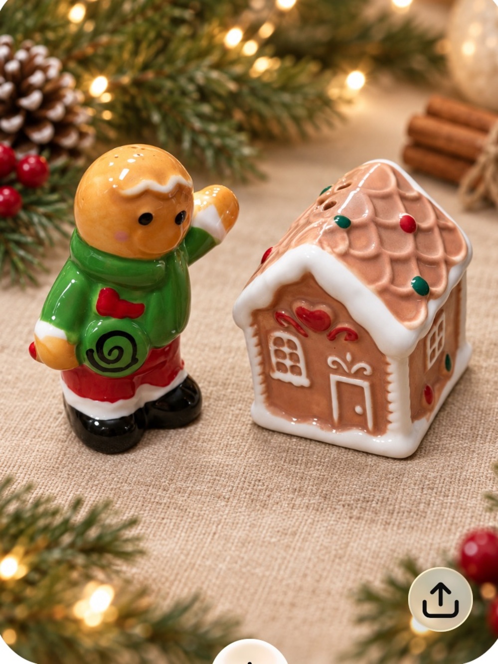 Cracker Barrel Mini Green & Red Gingerbread Figurine Set